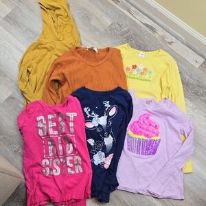 Bundle Of Long Sleeve Girls Shirts Tops Fall Winter 8 10 12 Lot Set